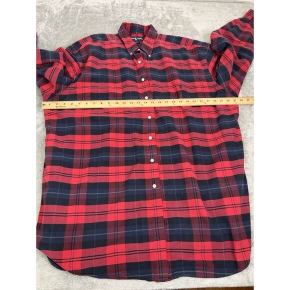 Ralph Lauren Long Sleeve Plaid Button Down Shirt Men's 2XLT Red - Picture 5 of 8